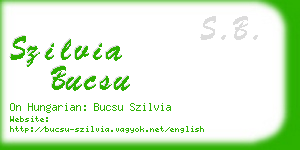 szilvia bucsu business card